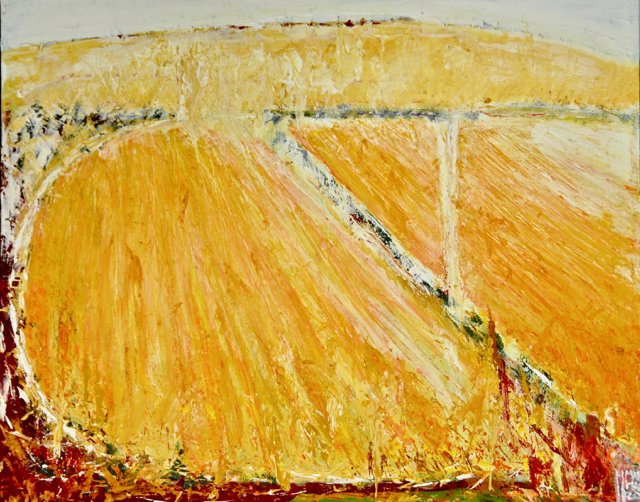 Golden stubble after the maize. West Penwith  40 x 60 cm