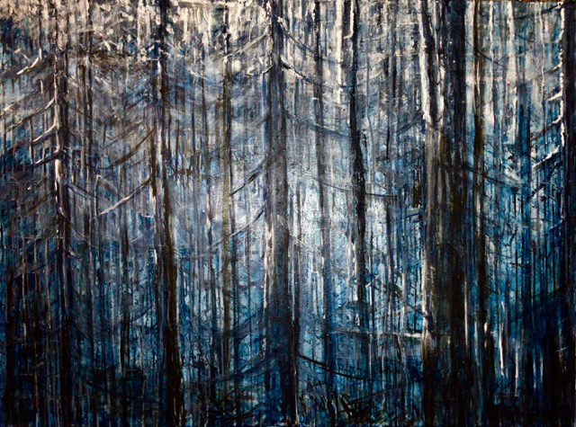 Low light Forest Meeting 92 x 122 cm