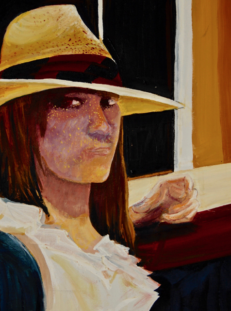 Beth in her Fathers hat  40 x 30 cm. NOT FOR SALE