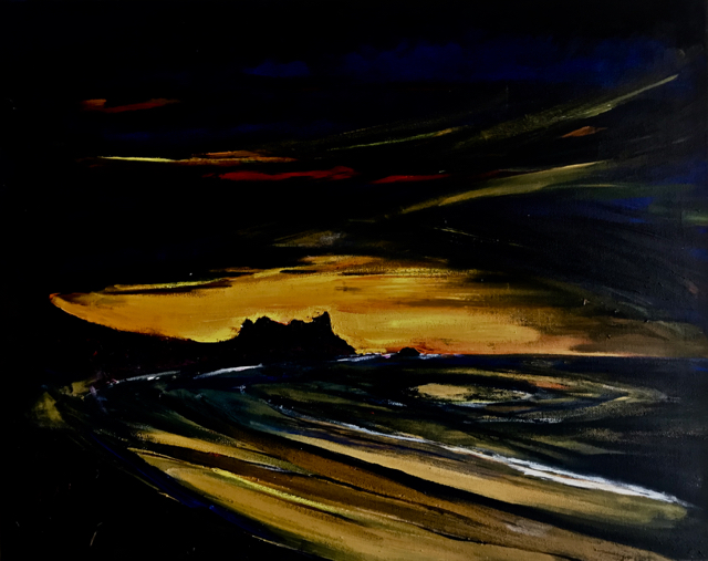 Porthcurno sunset 40 x 60 cm